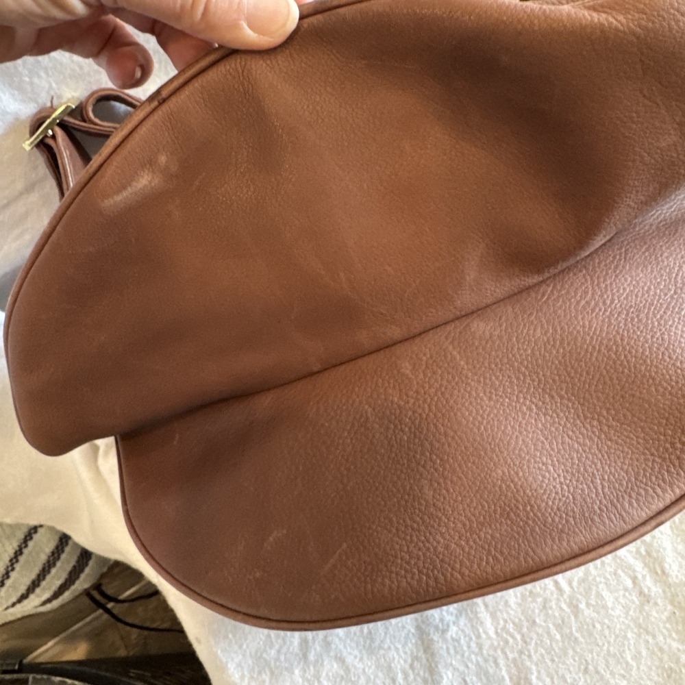 Vtg Y2K Bulga Brown Leather Kisslock Shoulder Bag Purse Satchel Buckle Details‎ - Picture 16 of 16